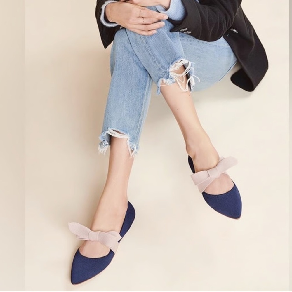 Rothy's The Slip-On Mary Jane Flat in Sapphire Deep Blue - Picture 4 of 16